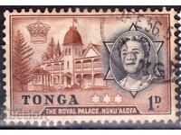 GB/ΤΟΝΓΚΑ-1953-Κανονική-Βασίλισσα Σαλοτέ-παλάτι, σφραγίδα