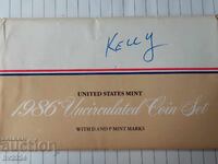 Σετ μη κυκλοφορημένων νομισμάτων ΗΠΑ 1986