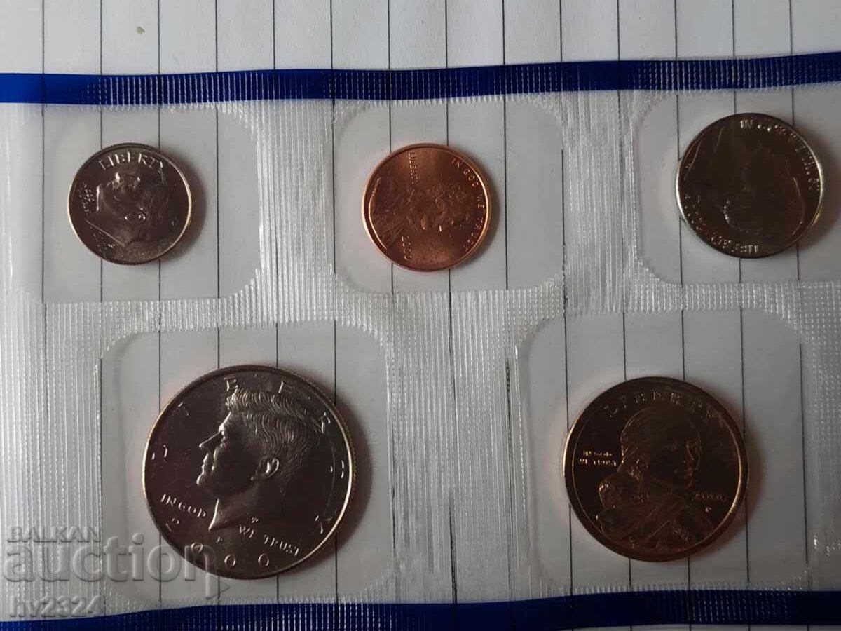 Комплект нециркулирали монети САЩ 2000 г. с цена € 7.00 | 13.69 лв.