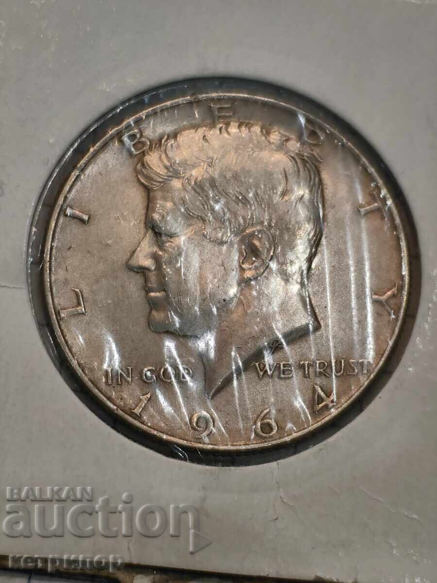 USA 1/2 Dollar 1964 Silver with price € 26.08 | 51.01 BGN USA 1/2 Dollar 1964 Silver with price € 26.08 | 51.01 BGN