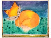 Painting - Sleeping fox / fox - for 15 €uro 40x30 cm