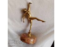 Sculptură din bronz cu aurire. Art Deco. Dansatoare