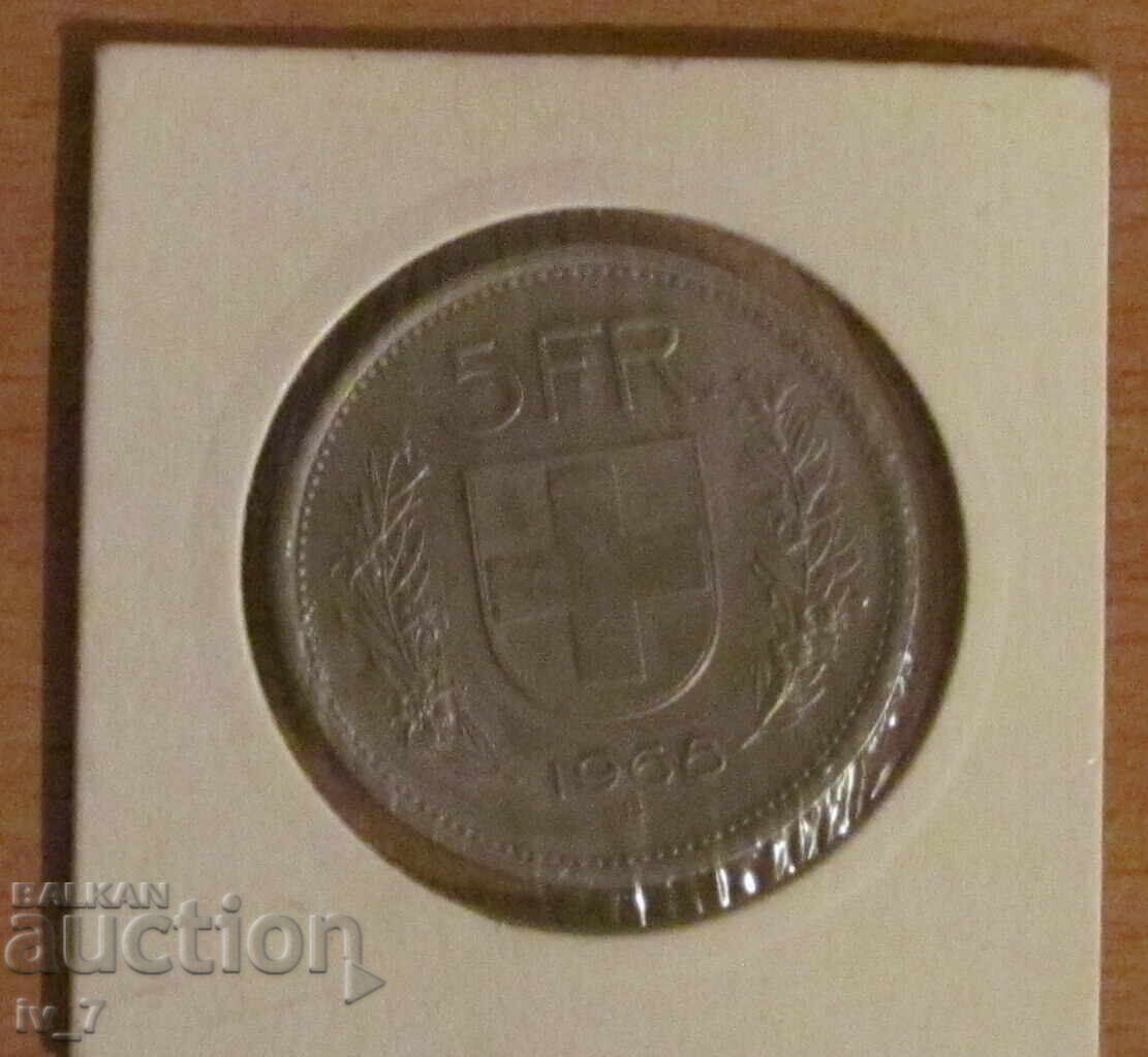 5 Francs 1968, Switzerland 5 Francs 1968, Switzerland
