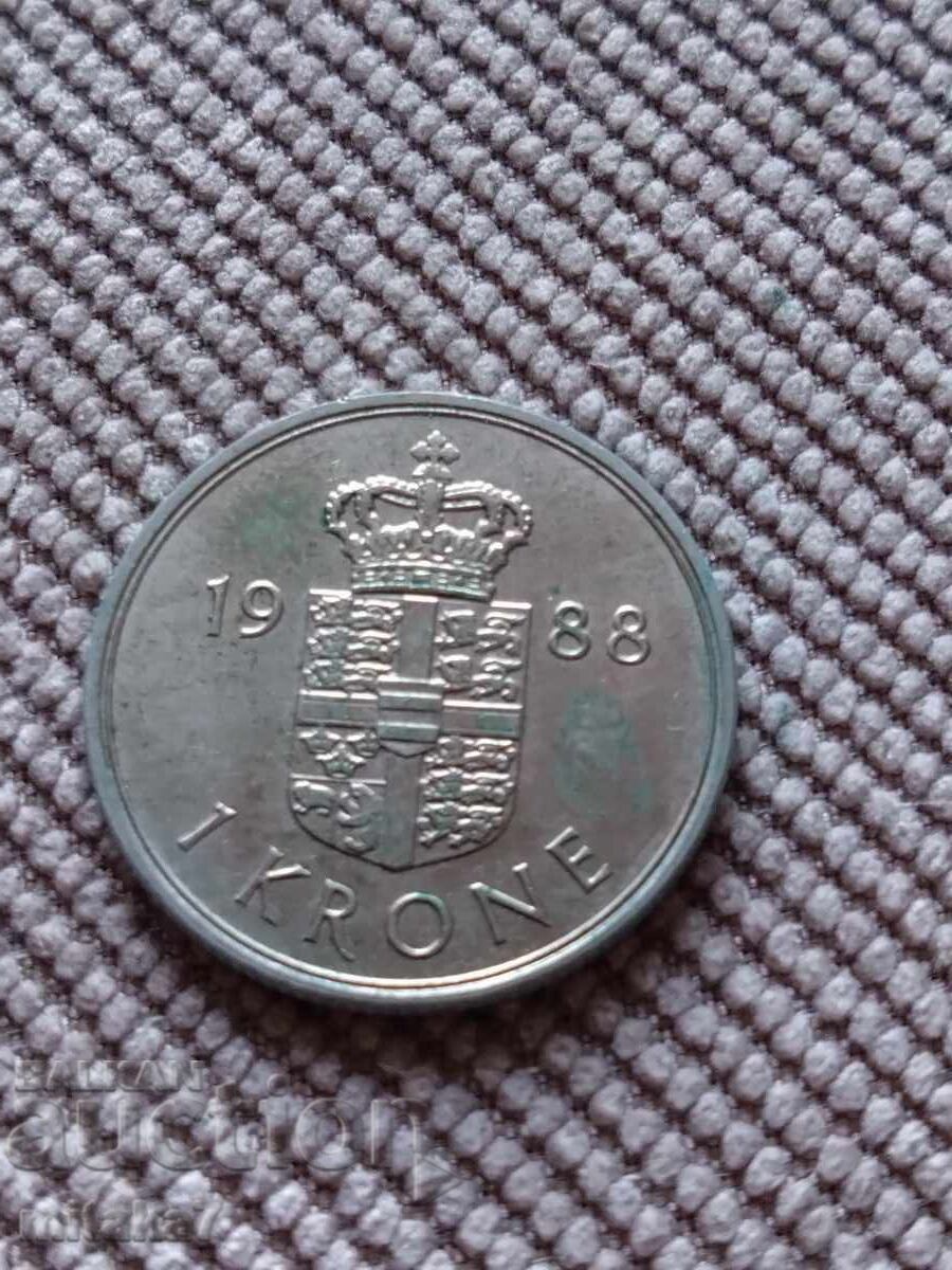 1 coroană 1988, Danemarca 1 coroană 1988, Danemarca