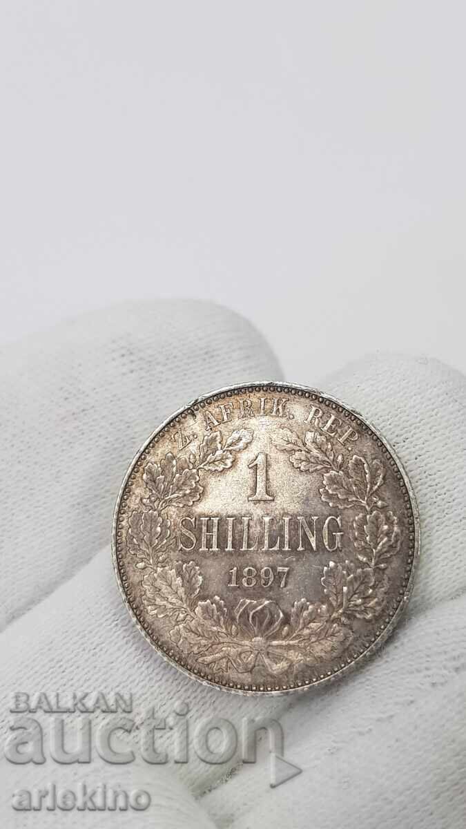 Аукцион Рядка сребърна монета 1 шилинг 1897 Южна Африка