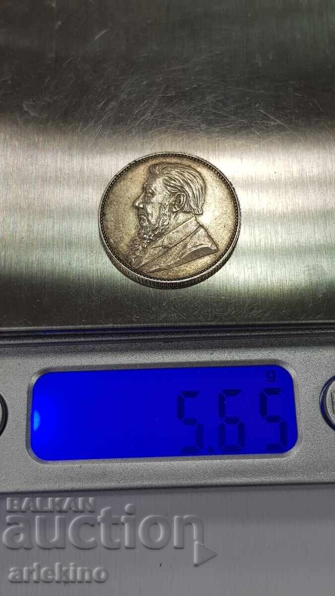 Рядка сребърна монета 1 шилинг 1897 Южна Африка - 7