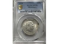 Черна Гора, 2 перпера 1914 г. PCGS AU58