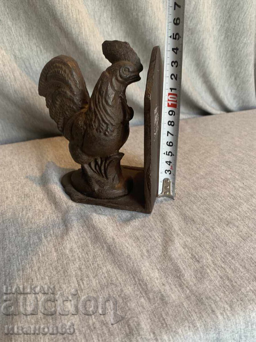 Χυτοσιδηρένιο στοπ βιβλίων κόκορας - 5