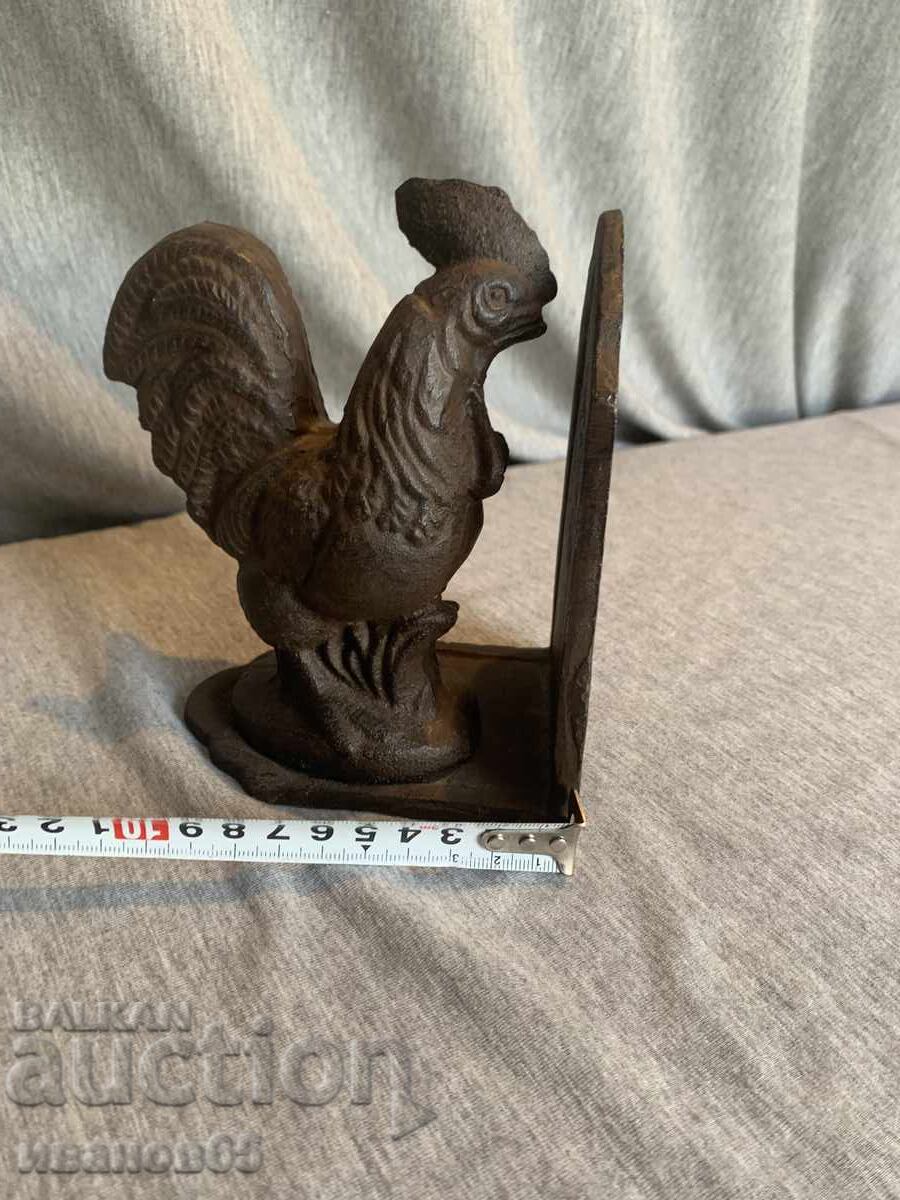 Χυτοσιδηρένιο στοπ βιβλίων κόκορας - 6