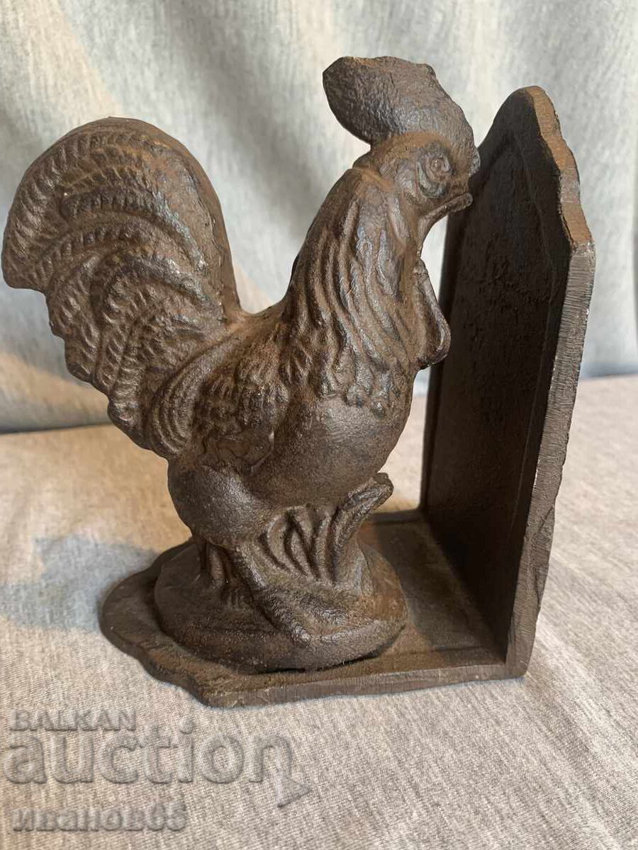 Χυτοσιδηρένιο στοπ βιβλίων κόκορας