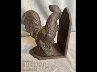 чугунен стопер за книги петел