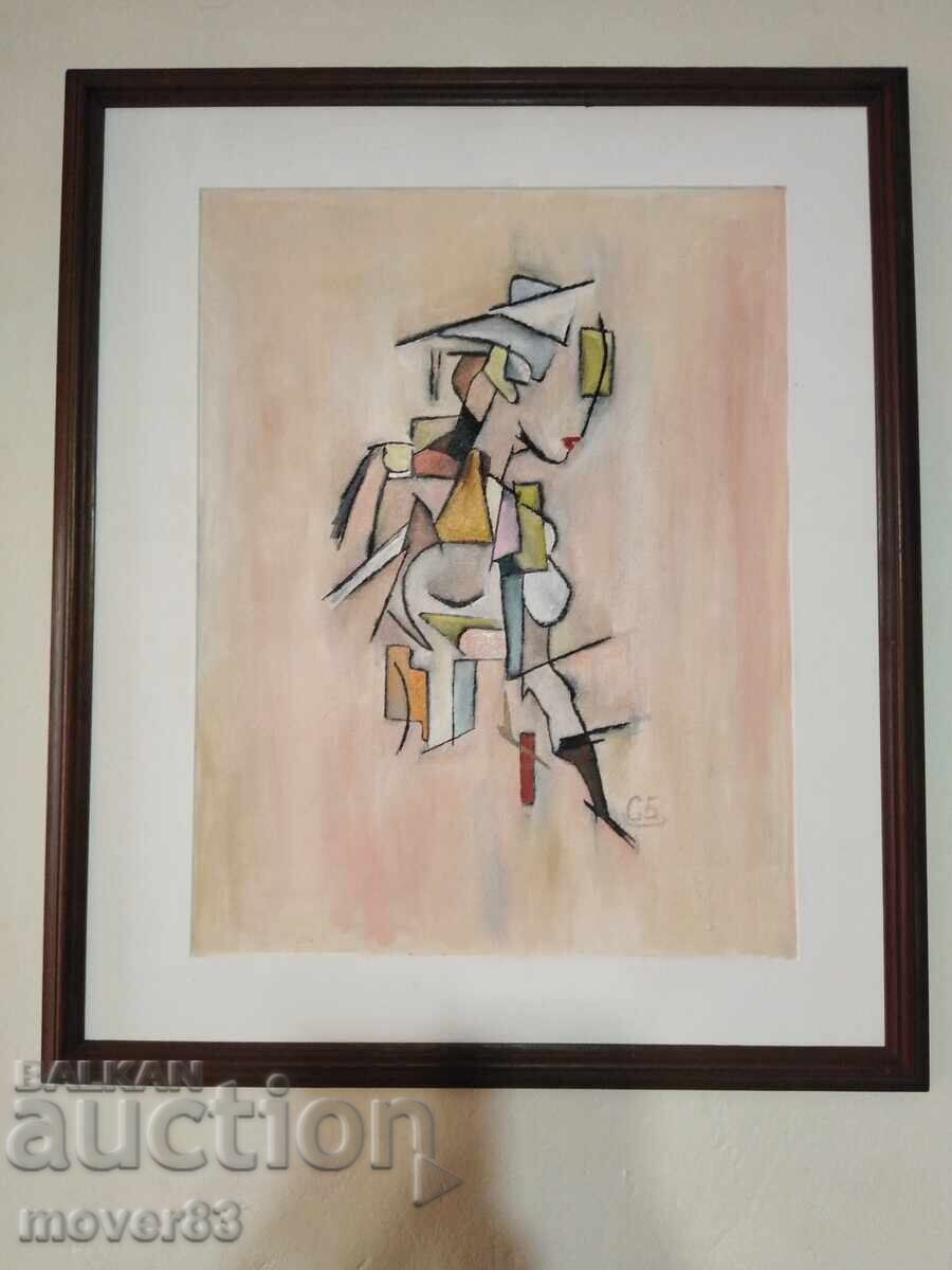 Έργο ζωγραφικής με λάδι. Κυβισμός