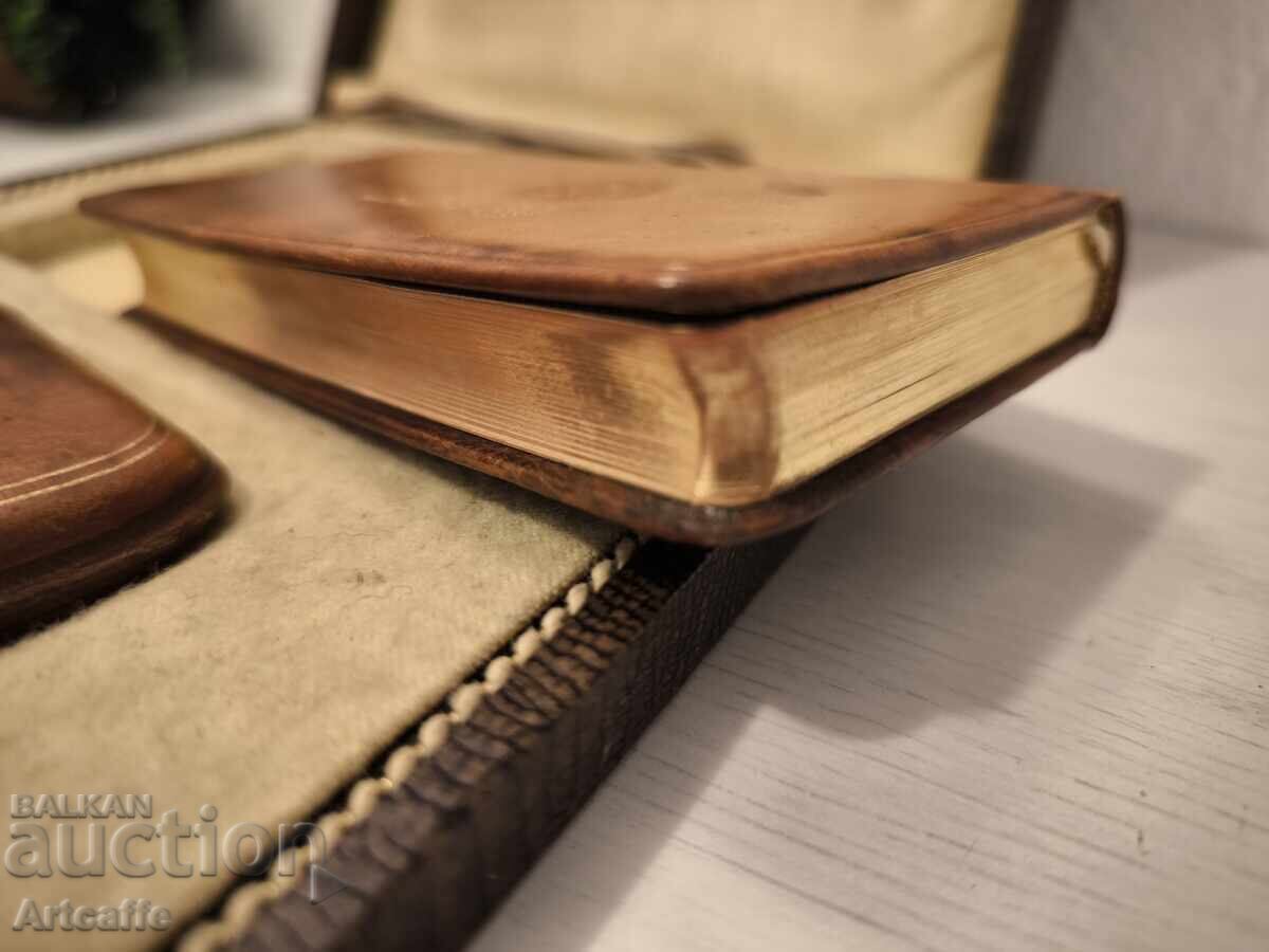 Antique Catholic Prayer Set - Two Metal Covers - 5