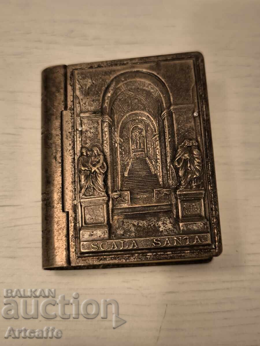 Antique Catholic Prayer Set - Two Metal Covers - 7