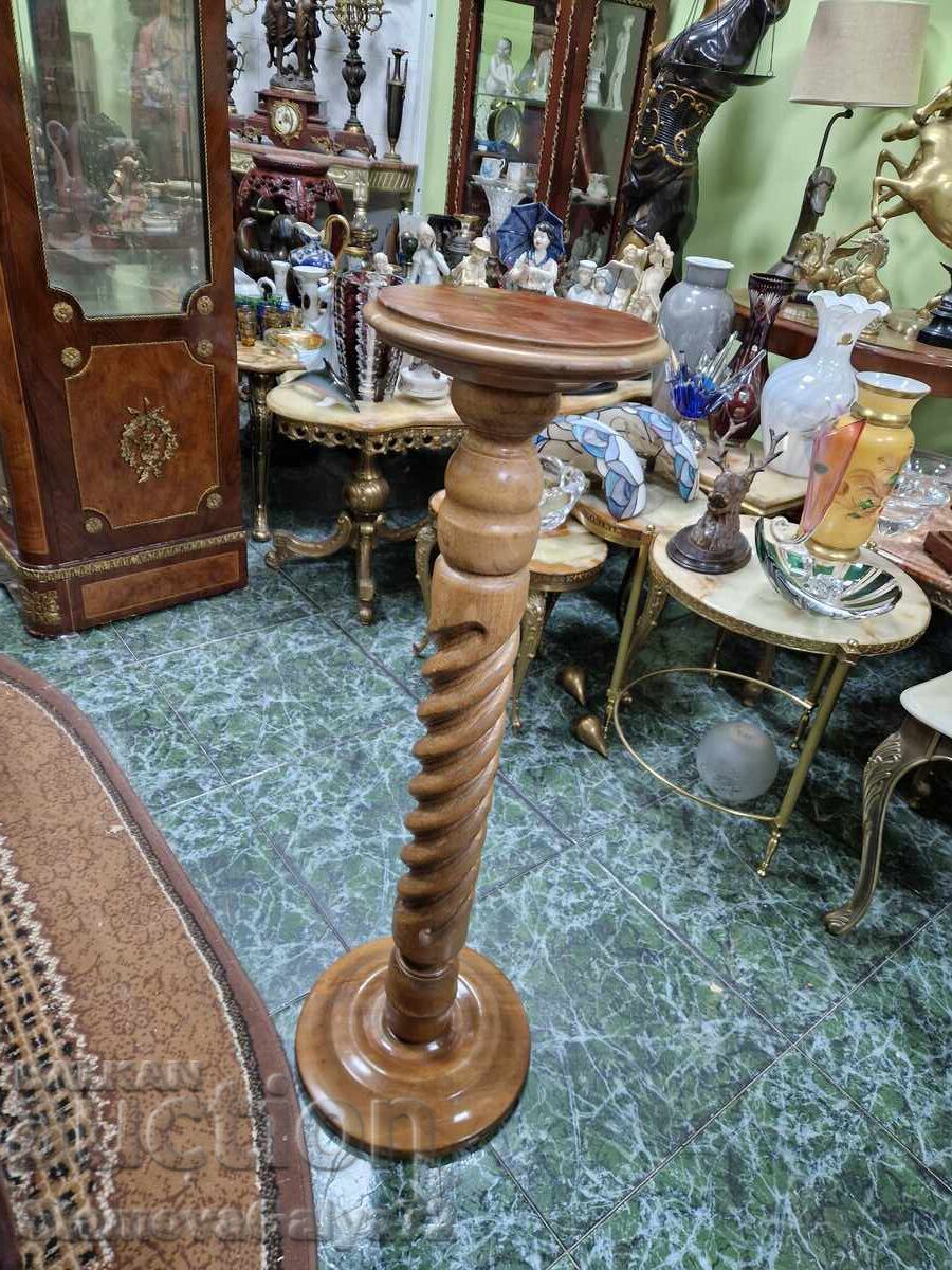 Coloană antică franceză unică din lemn - 7