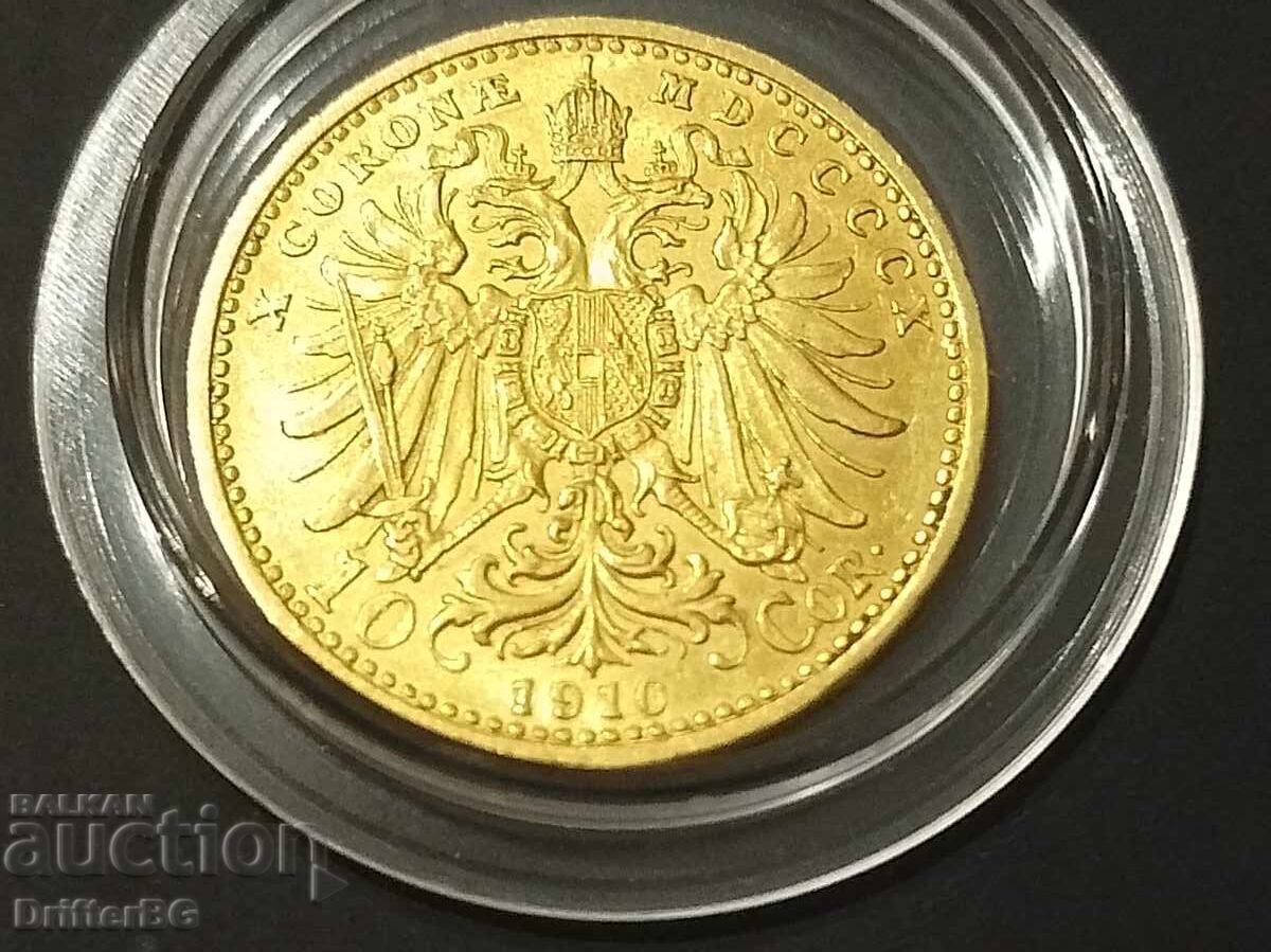 10 coroane Austria, 1910 cu preț € 608.44 | 1190.01 BGN 10 coroane Austria, 1910 cu preț € 608.44 | 1190.01 BGN