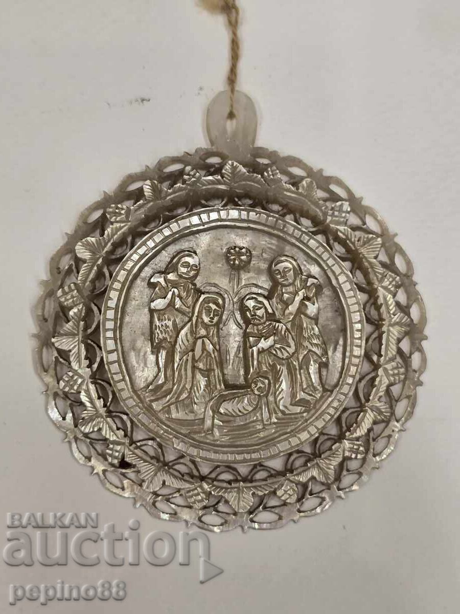 Auction  Old Sedefana Panagia with Scene of the Nativity of Christ