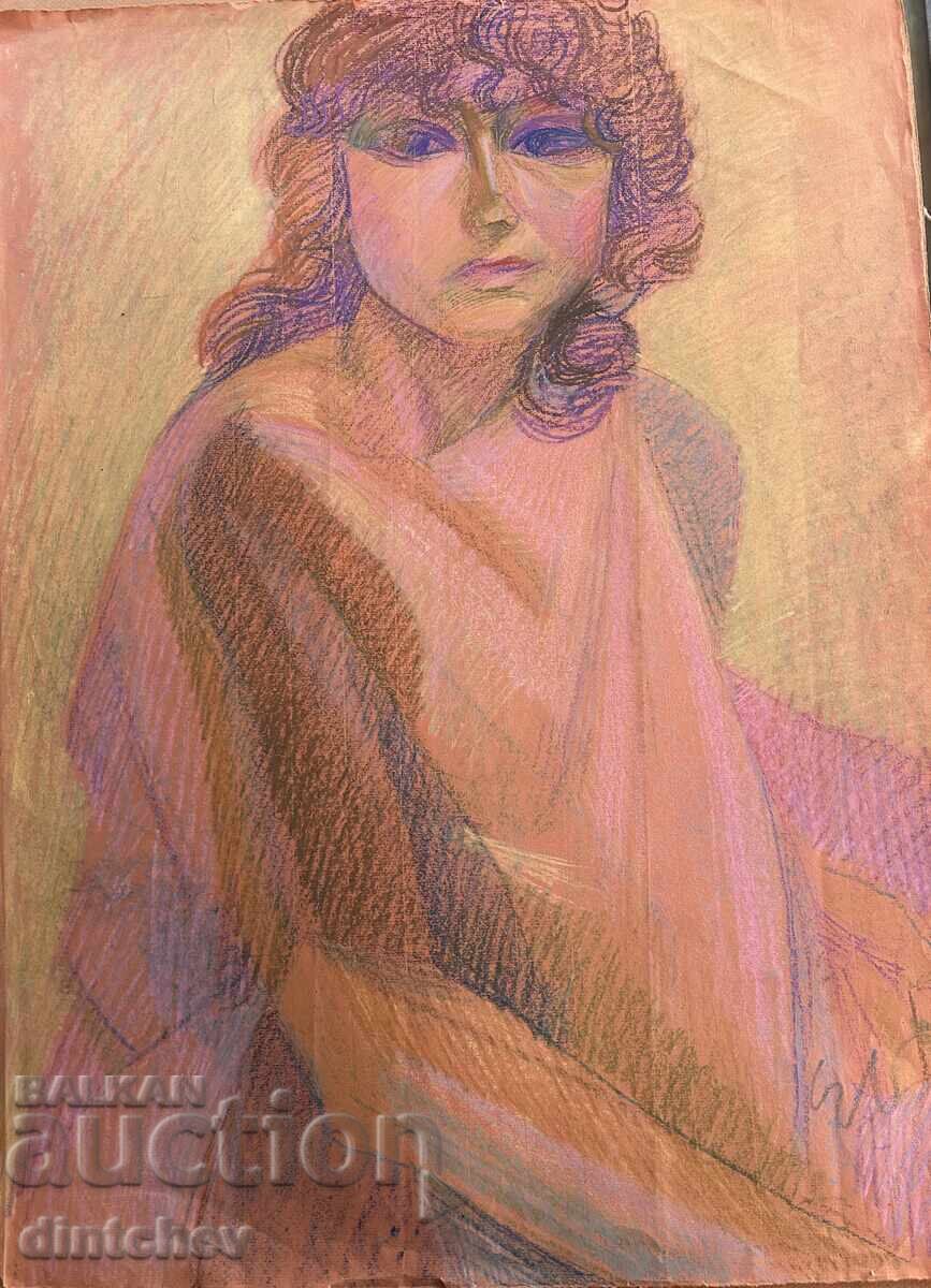Елка Найденова - Портрет, пастел