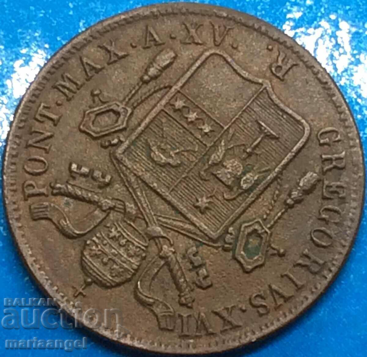 Licitație Vatican 1 bayoko 1845 Grigore al XVI-lea 30 mm bronz