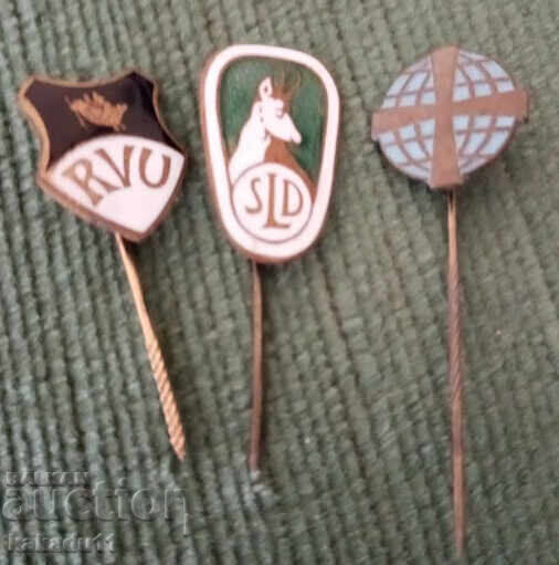 3 German Badge Pins