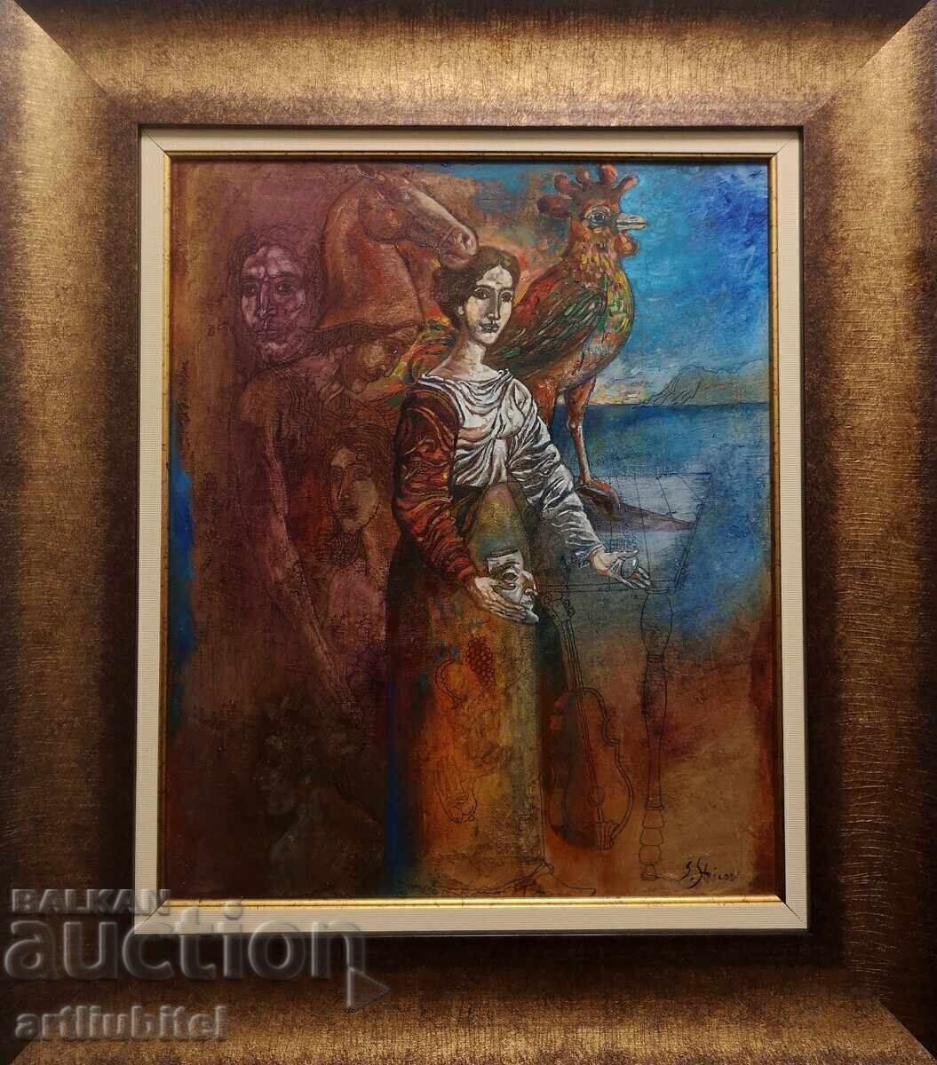 Prof. Stoimen Stoilov - painting - 66 x 57 cm. + gift