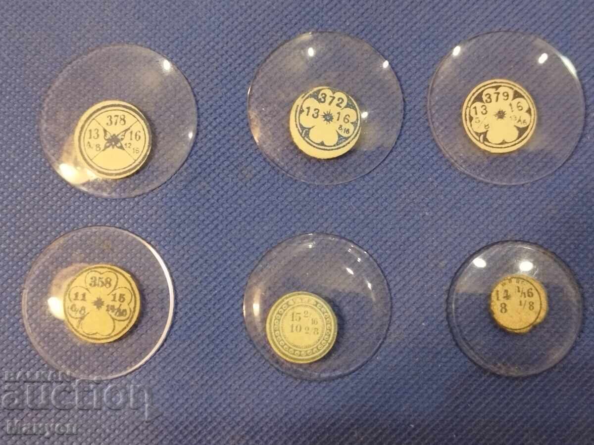 Ochelari vechi originali pentru ceasuri de buzunar - 6 bucati.