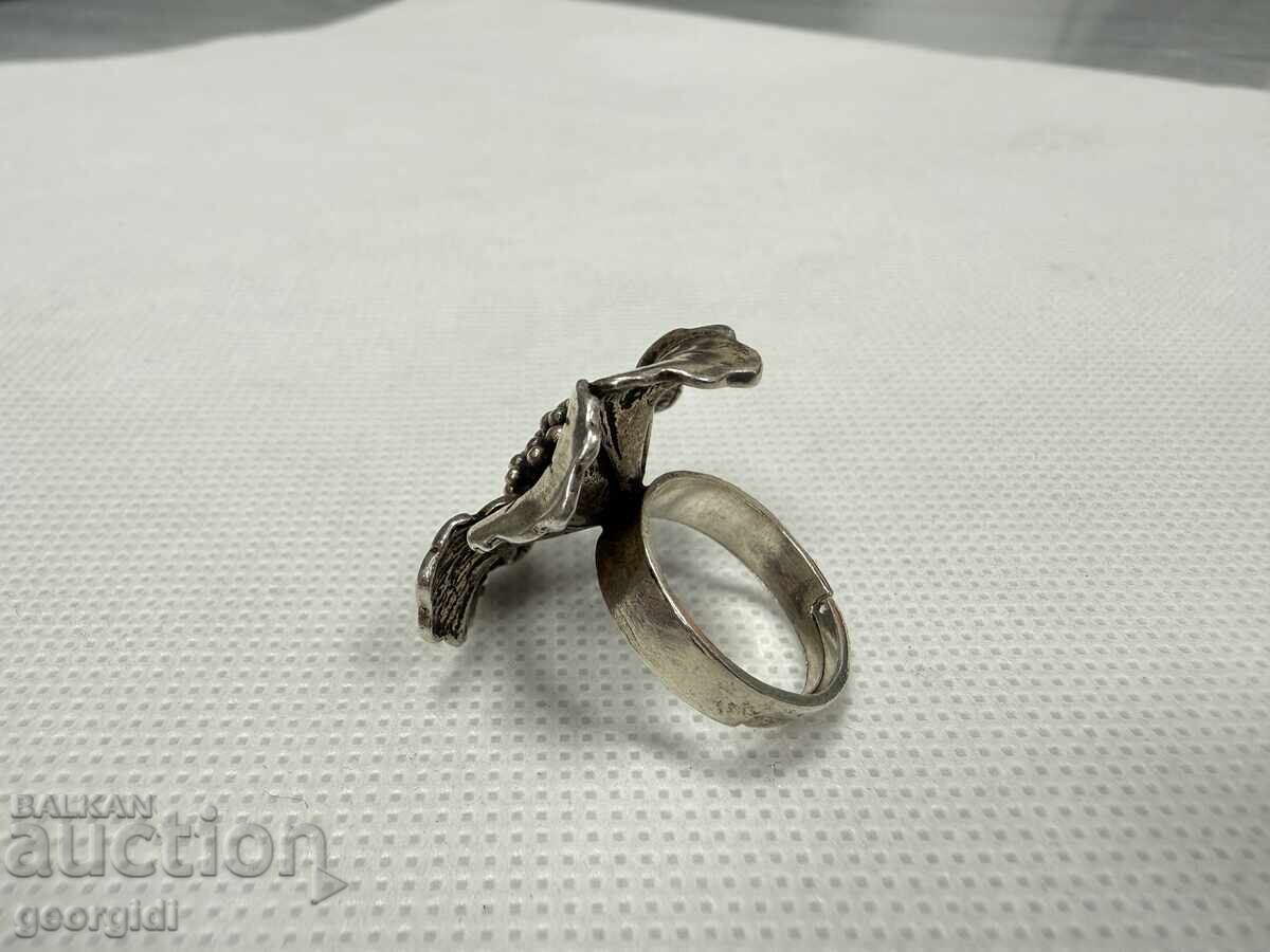 Сребърен пръстен с флорален мотив - Магнолия. №7795 - 5