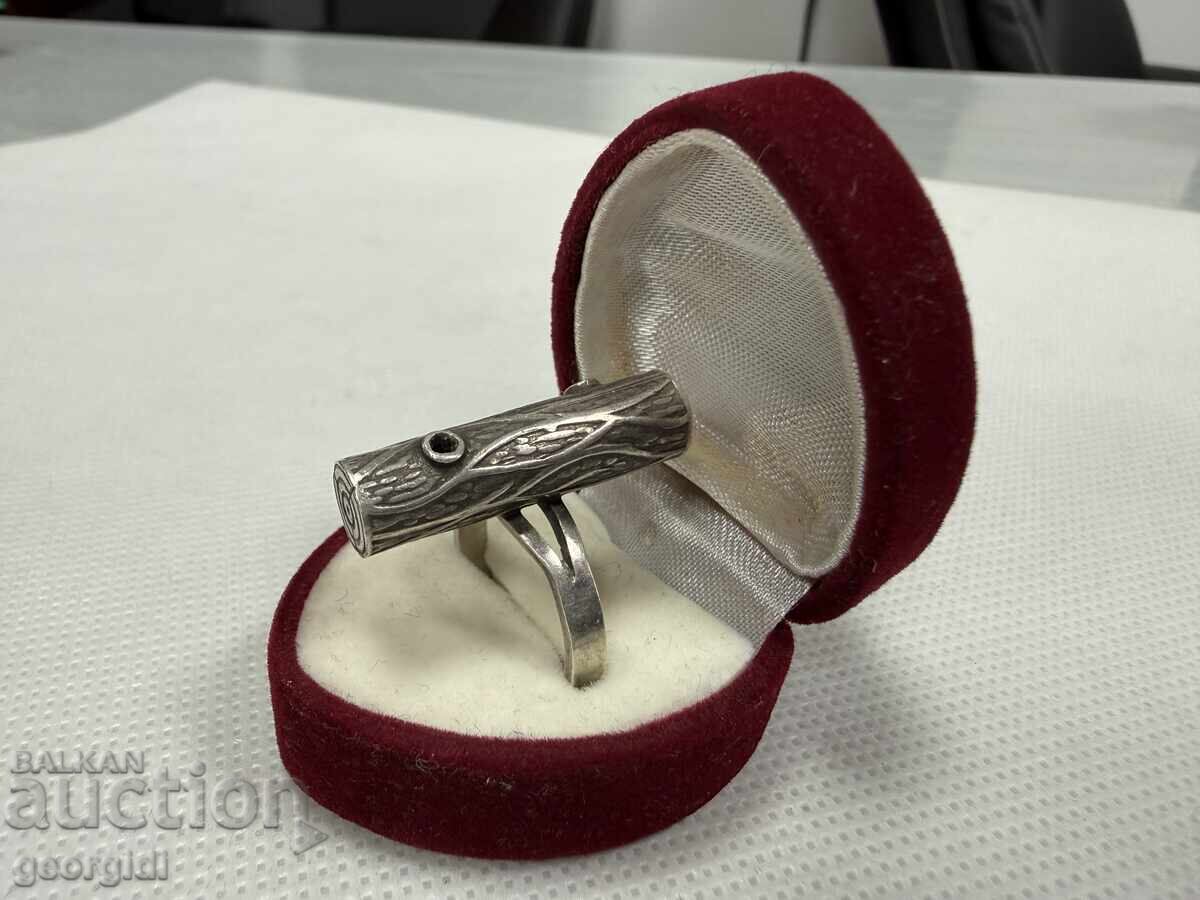 Παράδοση Μοντέρνο ασημένιο δαχτυλίδι - κλαδί δέντρου. №7797