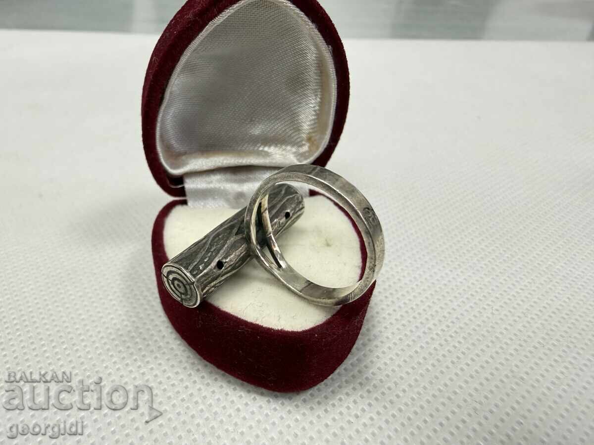 Μοντέρνο ασημένιο δαχτυλίδι - κλαδί δέντρου. №7797 - 7