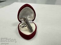 Μοντέρνο ασημένιο δαχτυλίδι - κλαδί δέντρου. №7797