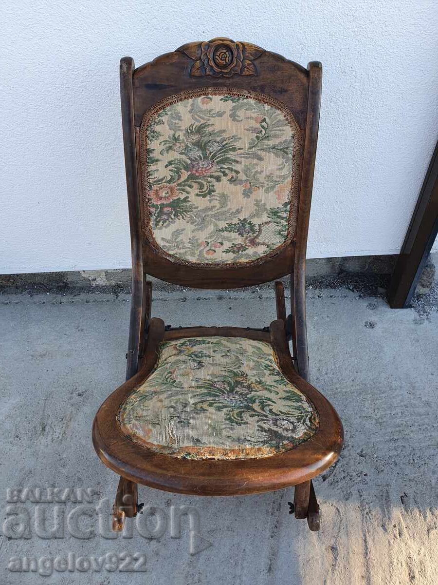 Scaun balansoar pliabil din lemn vintage masiv!!! - 5 Scaun balansoar pliabil din lemn vintage masiv!!! - 5