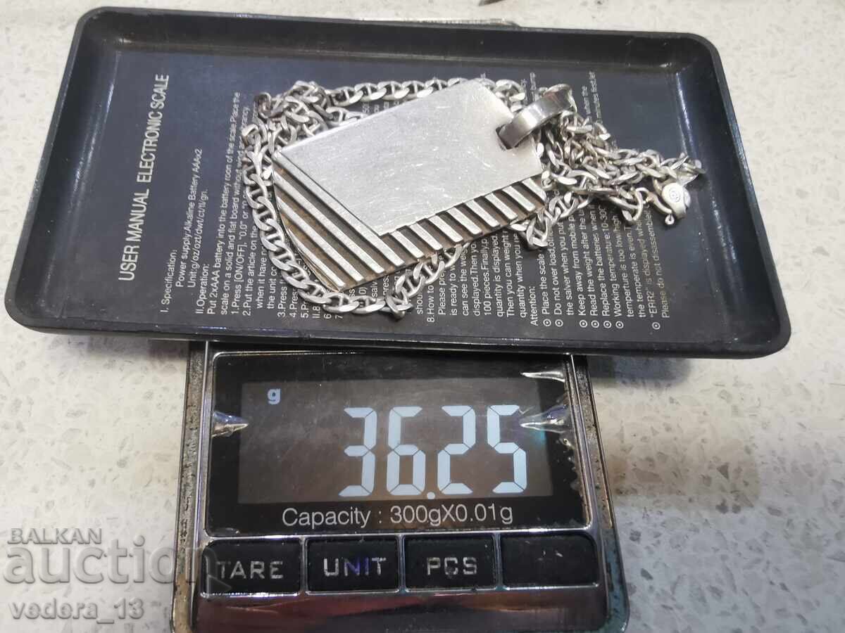 MASSIVE SILVER-925 CHAIN WITH PLATE - 5 MASSIVE SILVER-925 CHAIN WITH PLATE - 5