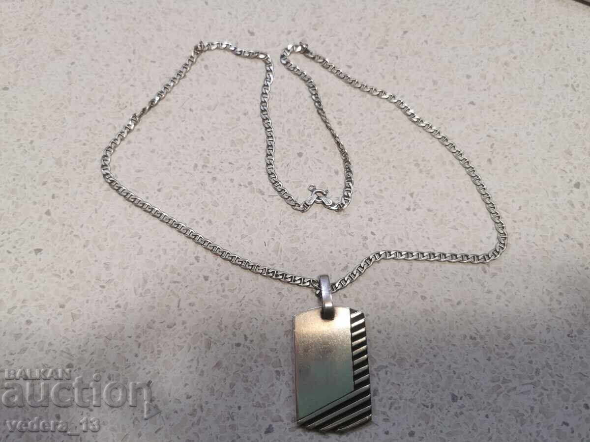 MASSIVE SILVER-925 CHAIN WITH PLATE MASSIVE SILVER-925 CHAIN WITH PLATE