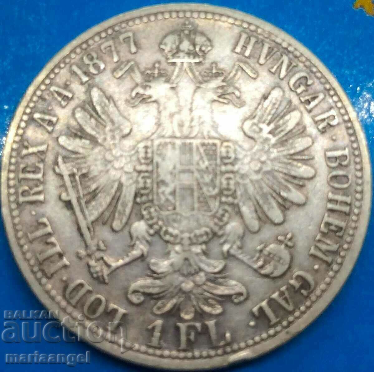 Austria 1 Florin 1877 Franz Joseph Silver - Rare! - 5 Austria 1 Florin 1877 Franz Joseph Silver - Rare! - 5