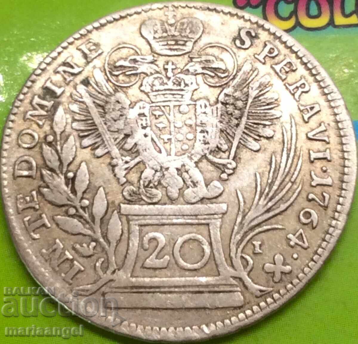 Austria 20 Kreuzer 1764 Franz Stefan Argint - RAR - 5 Austria 20 Kreuzer 1764 Franz Stefan Argint - RAR - 5