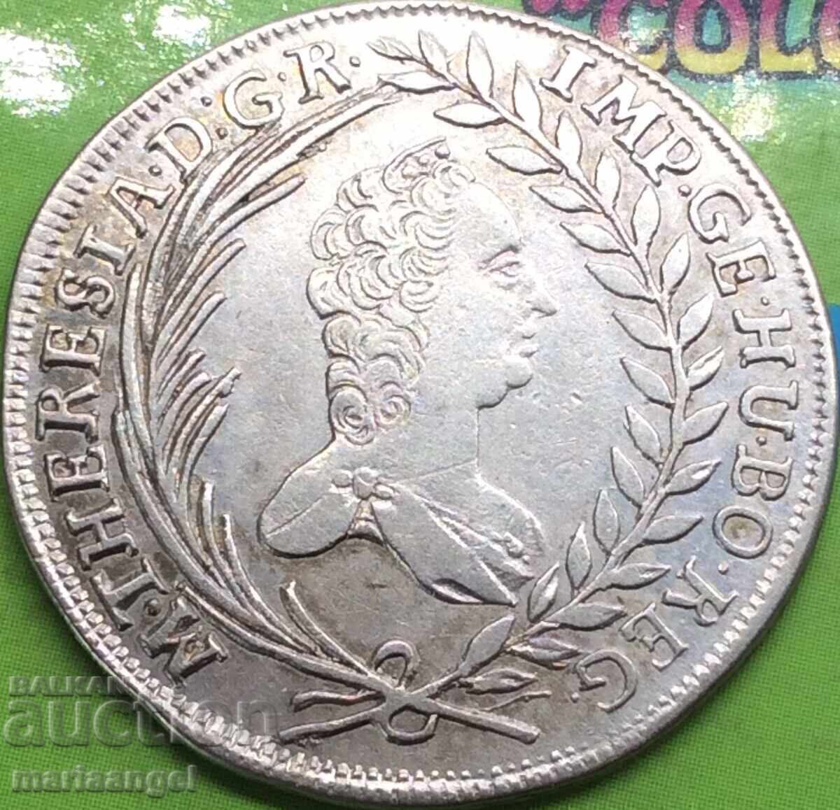 20 кройцера 1764 Унгария Мария Терезия КВ - Кремниц сребро