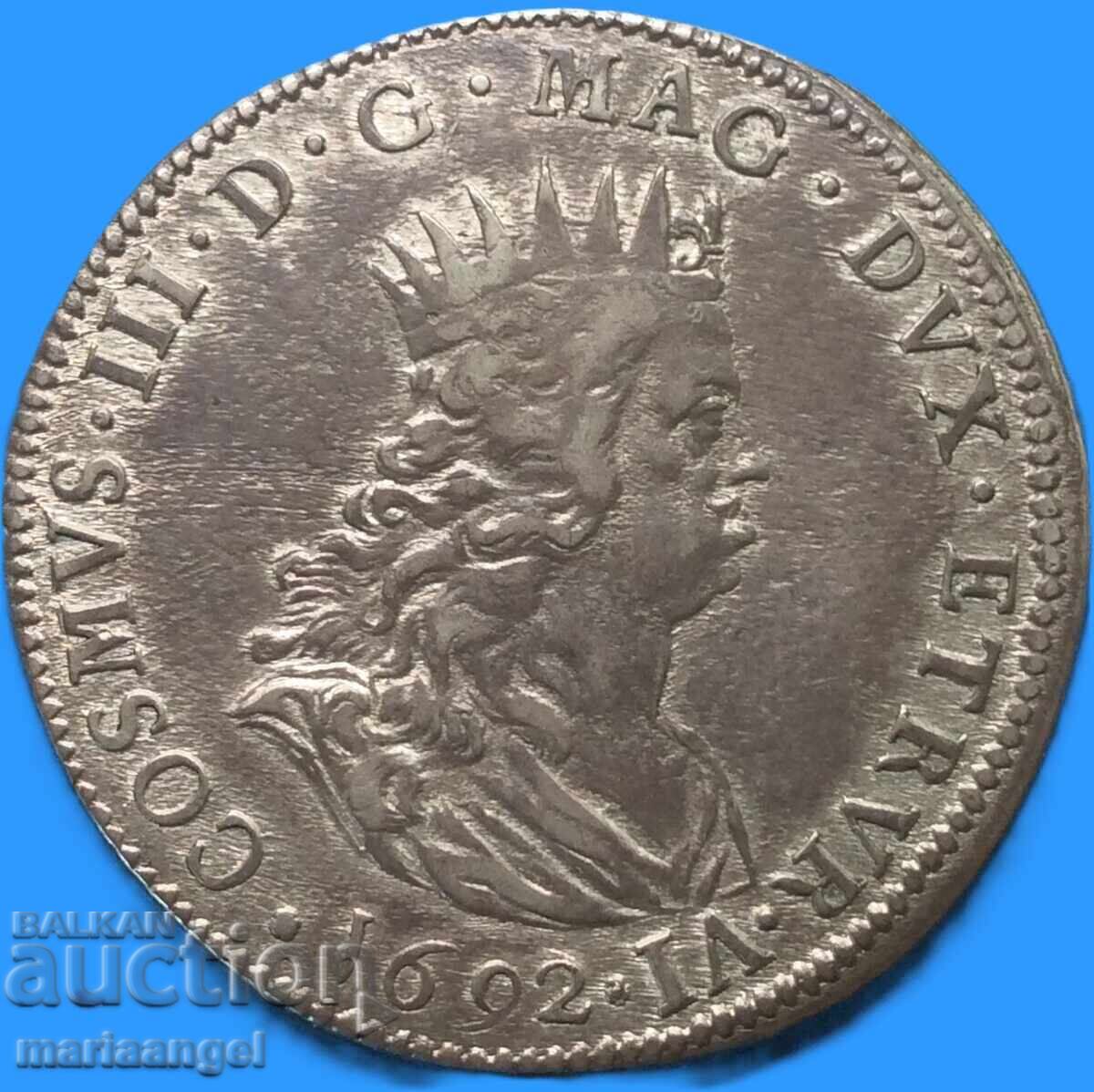 1 Thaler 1692 III de Medici Livorno Ιταλία 27g ασήμι