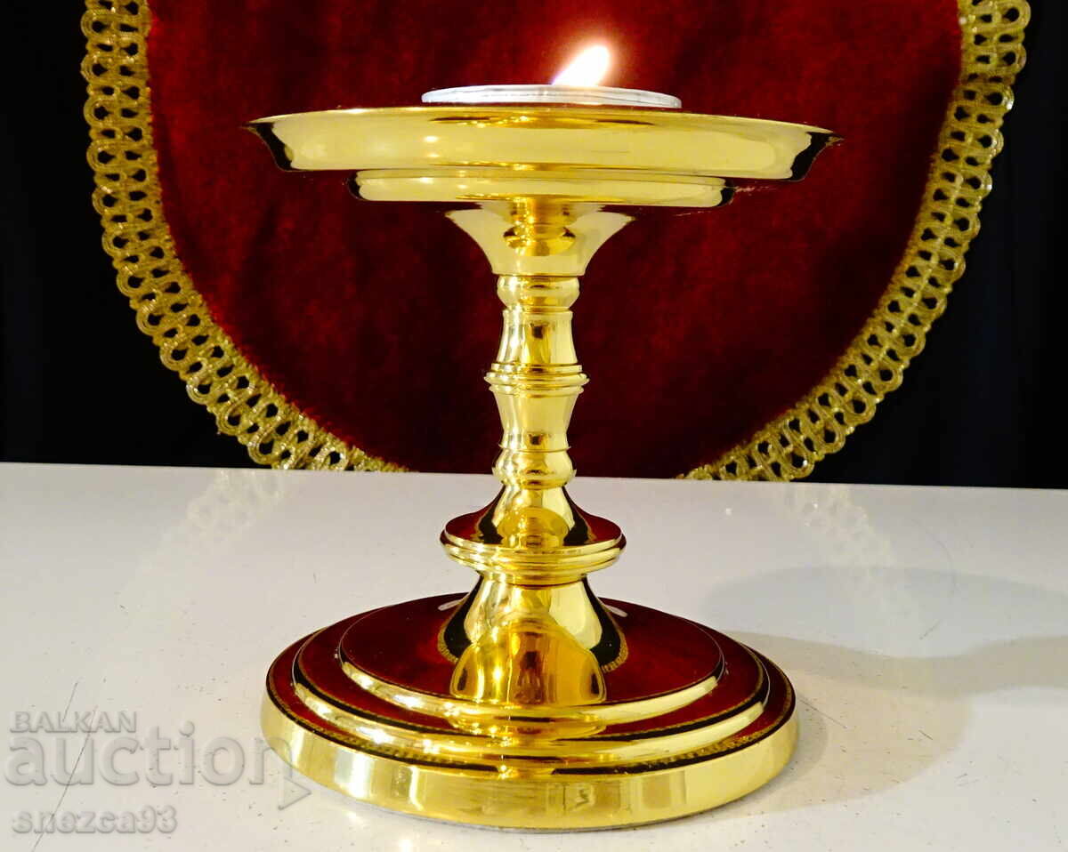 Gilded bronze PartyLite Falmouth model candlestick - 6
