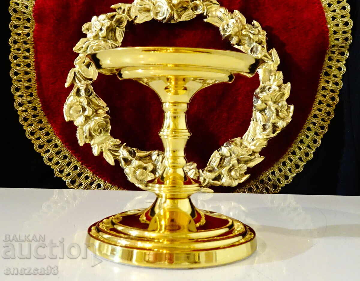 Gilded bronze PartyLite Falmouth model candlestick