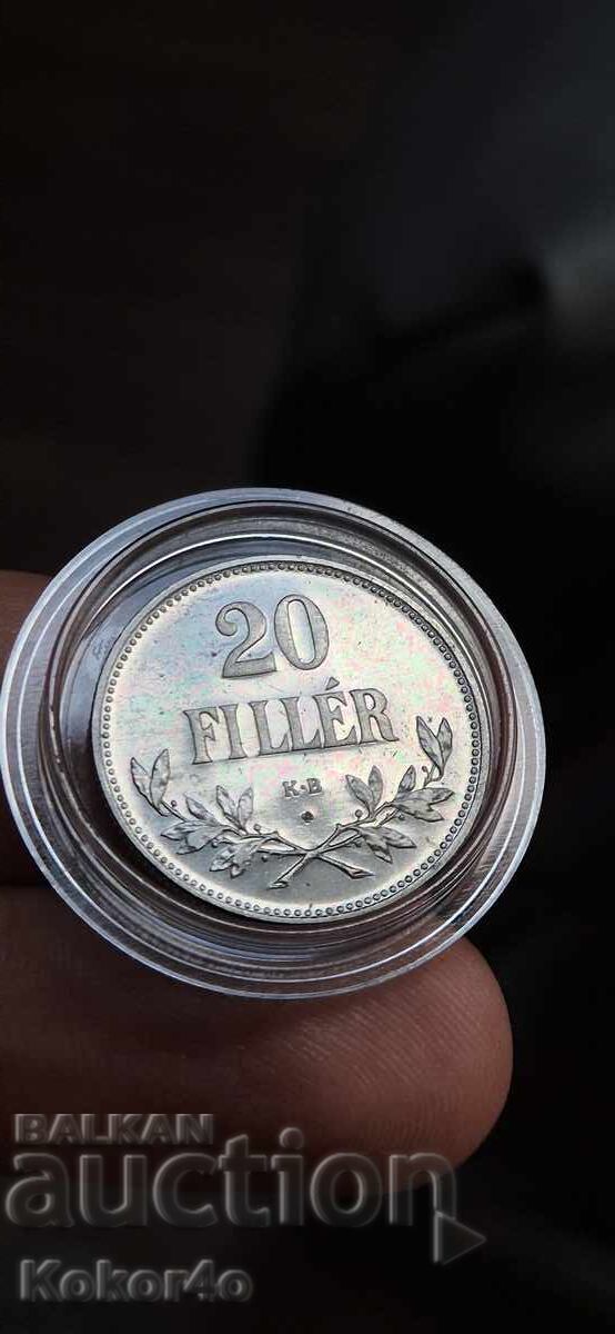 20 fillers 1918 RESTRIKE with price € 71.60 | 140.04 BGN 20 fillers 1918 RESTRIKE with price € 71.60 | 140.04 BGN