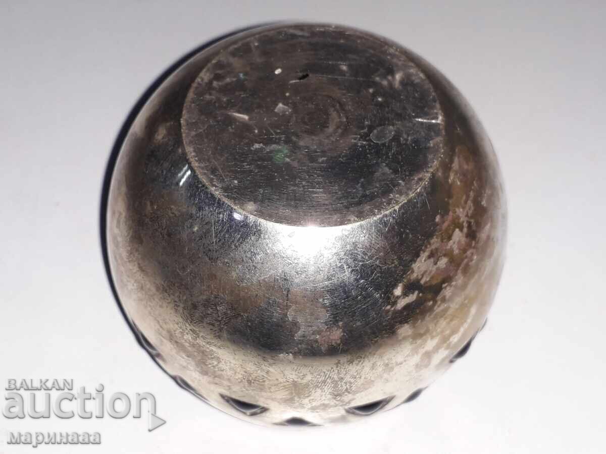 Livrarea SFEȘNIC. ALAMĂ ARGINTATĂ, STICLĂ ALBASTRĂ