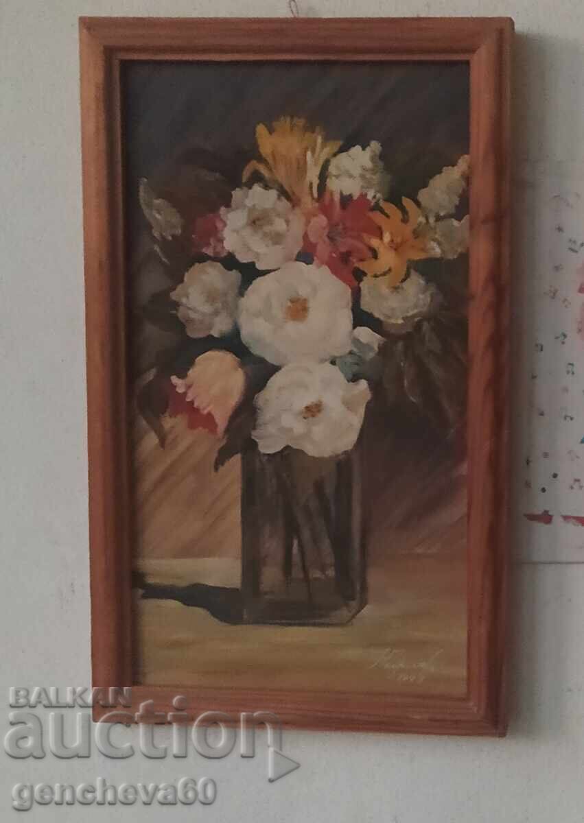 ΟΜΟΡΦΗ Αυθεντική ζωγραφική ,,Βάζο με λουλούδια"- 1998 με τιμή € 30.00 | 58.67 BGN