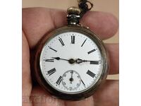 НАД 100-ГОДИШЕН СРЕБЪРЕН МЪЖКИ ДЖОБЕН ЧАСОВНИК РАБОТИ