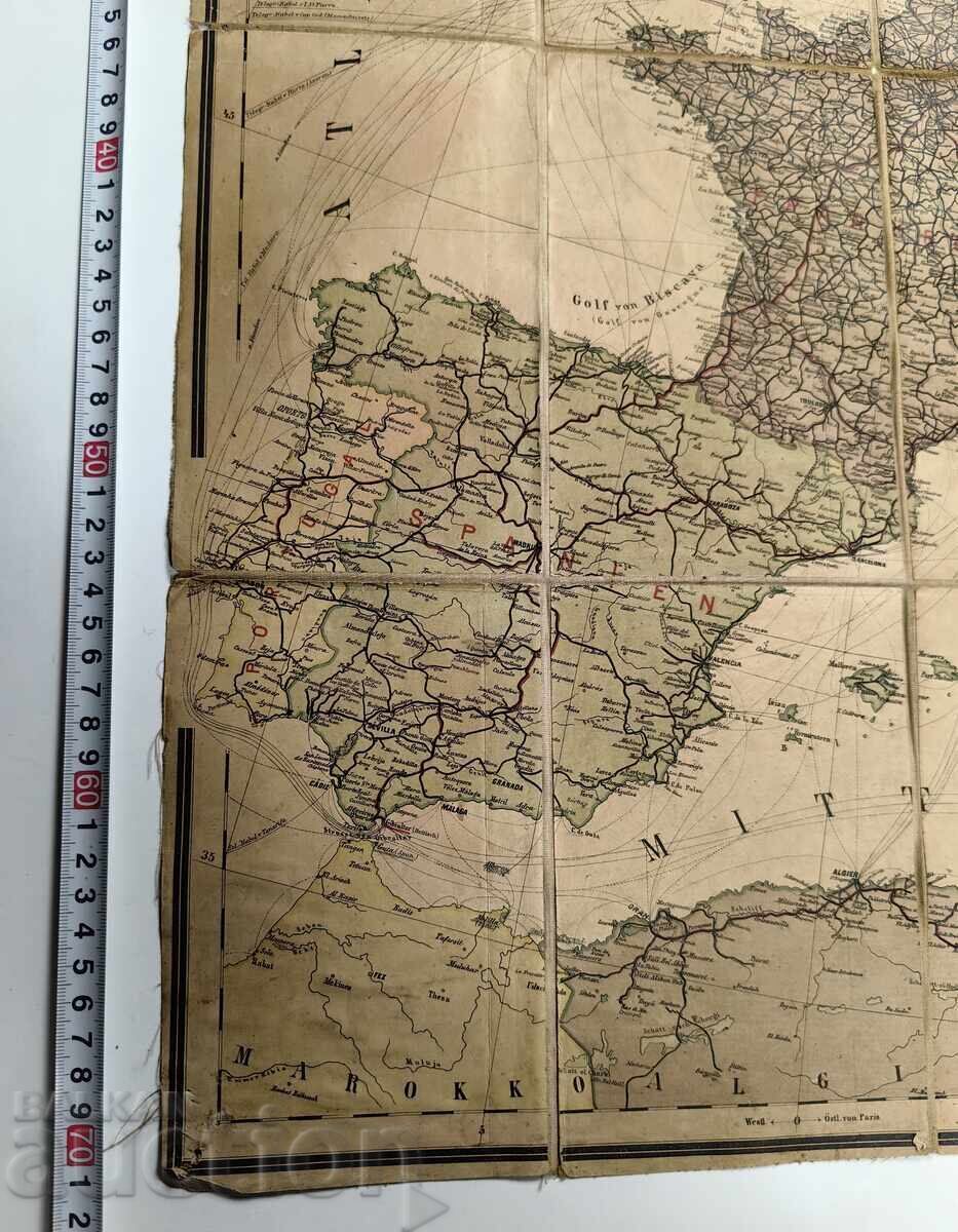 OLD LARGE MAP OF EUROPE - BULGARIA TURKEY AND OTHER with price € 39.00 | 76.28 BGN OLD LARGE MAP OF EUROPE - BULGARIA TURKEY AND OTHER with price € 39.00 | 76.28 BGN