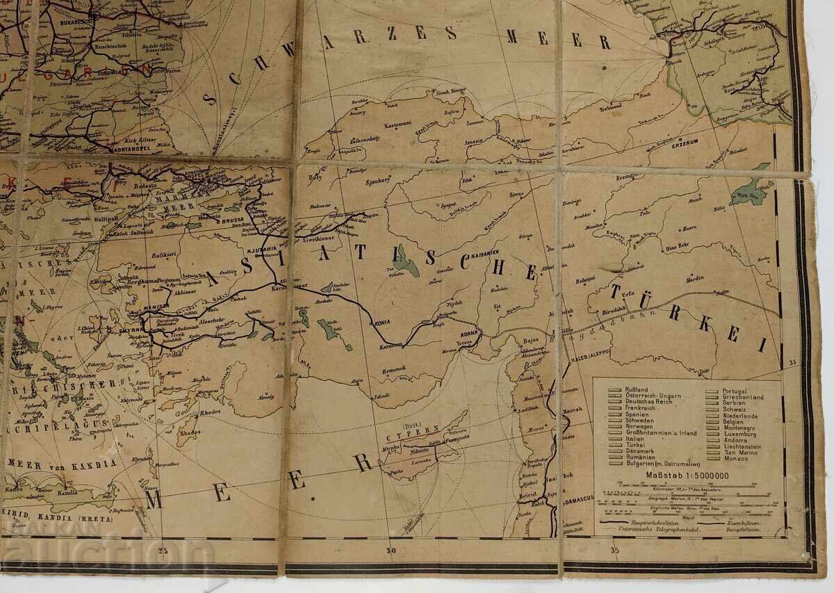 Delivery of OLD LARGE MAP OF EUROPE - BULGARIA TURKEY AND OTHER Delivery of OLD LARGE MAP OF EUROPE - BULGARIA TURKEY AND OTHER