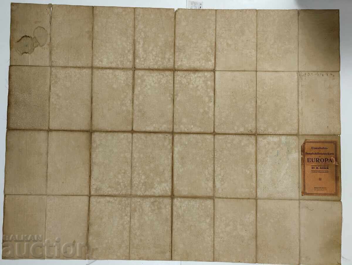 OLD LARGE MAP OF EUROPE - BULGARIA TURKEY AND OTHER - 6 OLD LARGE MAP OF EUROPE - BULGARIA TURKEY AND OTHER - 6