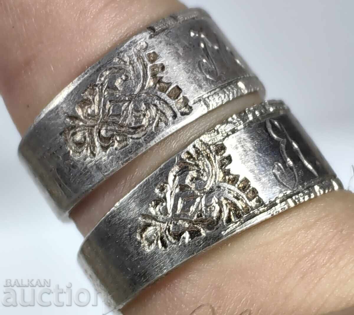 LOT OLD REVIVAL SILVER WEDDING BANDS RING BAND with price € 39.00 | 76.28 BGN LOT OLD REVIVAL SILVER WEDDING BANDS RING BAND with price € 39.00 | 76.28 BGN