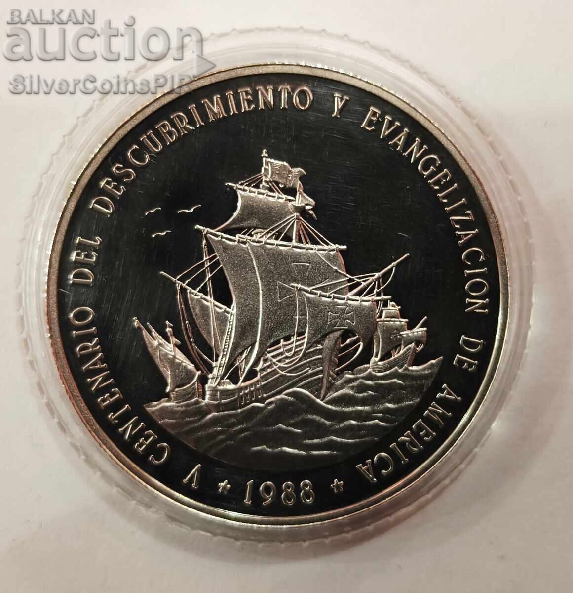 Ασημένιο 1 Πέσο Σάντα Μαρία 1988 Δομινικανή Δημοκρατία Πίεφορντ με τιμή € 125.00 | 244.48 BGN Ασημένιο 1 Πέσο Σάντα Μαρία 1988 Δομινικανή Δημοκρατία Πίεφορντ με τιμή € 125.00 | 244.48 BGN