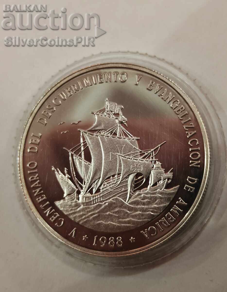 Ασημένιο 1 Πέσο Σάντα Μαρία 1988 Δομινικανή Δημοκρατία Πίεφορντ Ασημένιο 1 Πέσο Σάντα Μαρία 1988 Δομινικανή Δημοκρατία Πίεφορντ