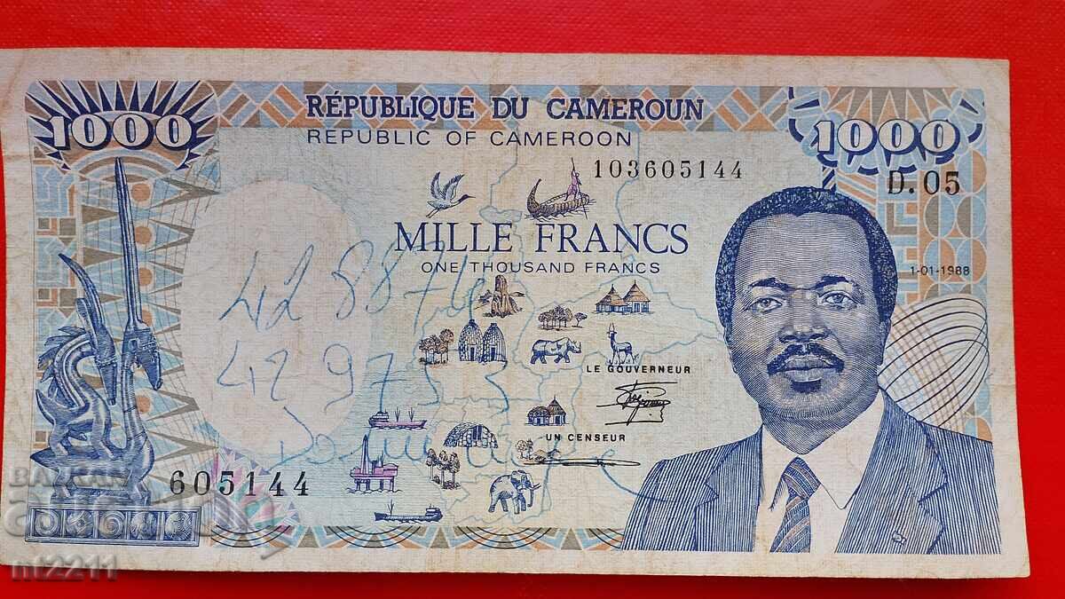 Банкнота 1000 франка Камерун с цена € 25.00 | 48.90 лв. Банкнота 1000 франка Камерун с цена € 25.00 | 48.90 лв.